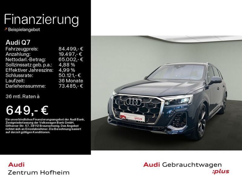 Waitomoblau metallic Gebraucht 2024 Audi Q7 S-Line SUV | 84.499 € - Bild 1/4