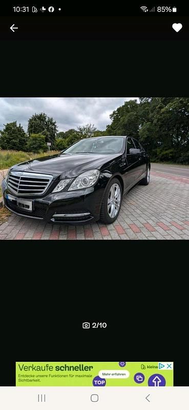 Schwarz Gebraucht 2011 Mercedes E200 Limousine | 10.200 € (Fairer Preis) - Bild 1/4