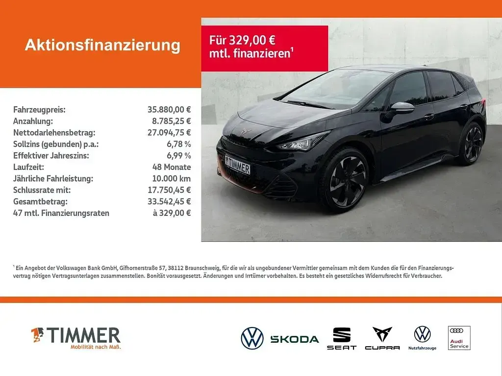 Neu Cupra Born e-Boost 150 kW (204 PS) 2026 Schwarz Kleinwagen