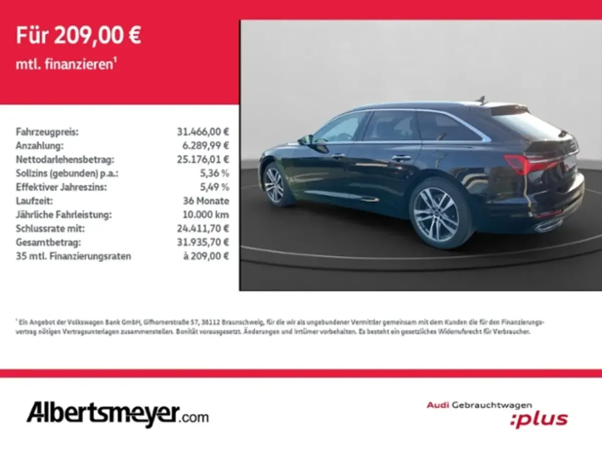 Gebraucht Audi A6 Ambiente 204 PS (150 kW) 2022 Mythosschwarz metallic Kombi