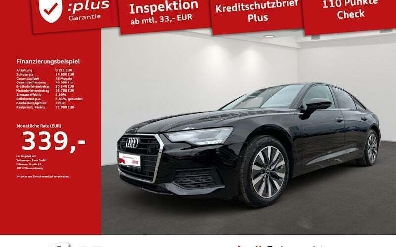 Schwarz Gebraucht 2022 Audi A6 S-Line Limousine | 33.190 € (Superpreis) - Bild 1/4