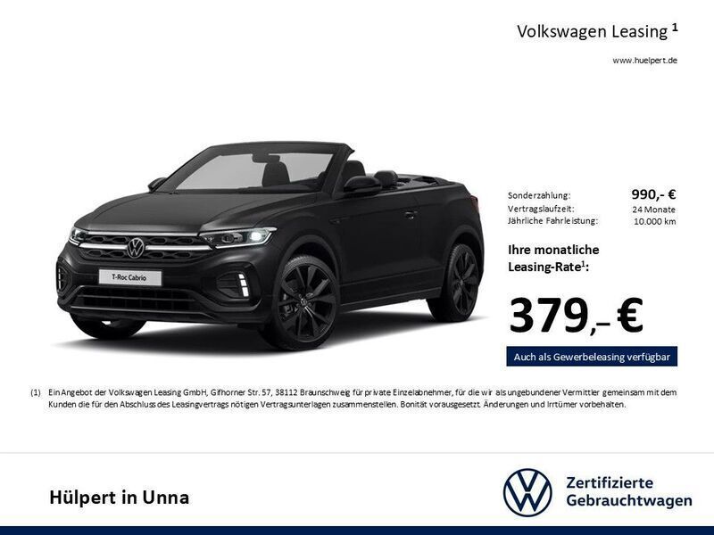 Gebraucht VW T-Roc Cabriolet R-line Edition 150 PS (110 kW) 2024 Schwarz Cabrio