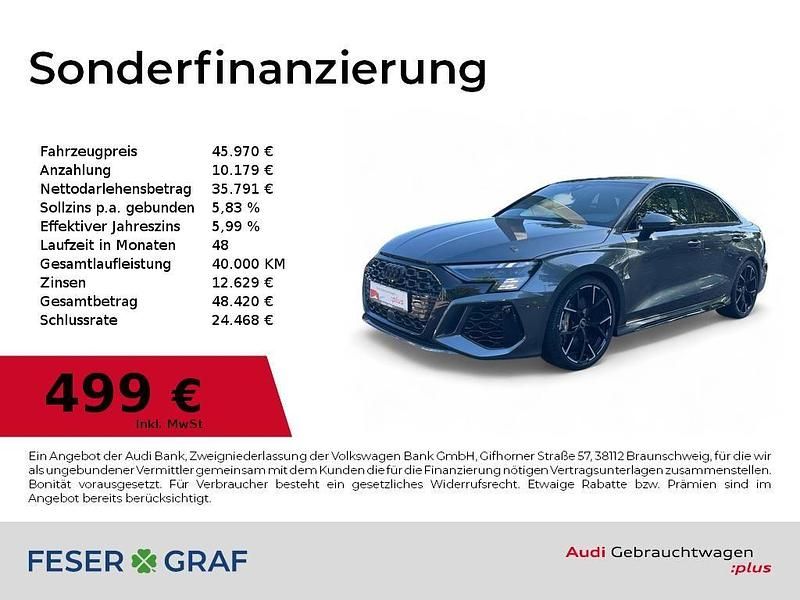 Gebraucht Audi RS3 Ambiente 400 PS (294 kW) 2022 Daytonagrau perleffekt Limousine