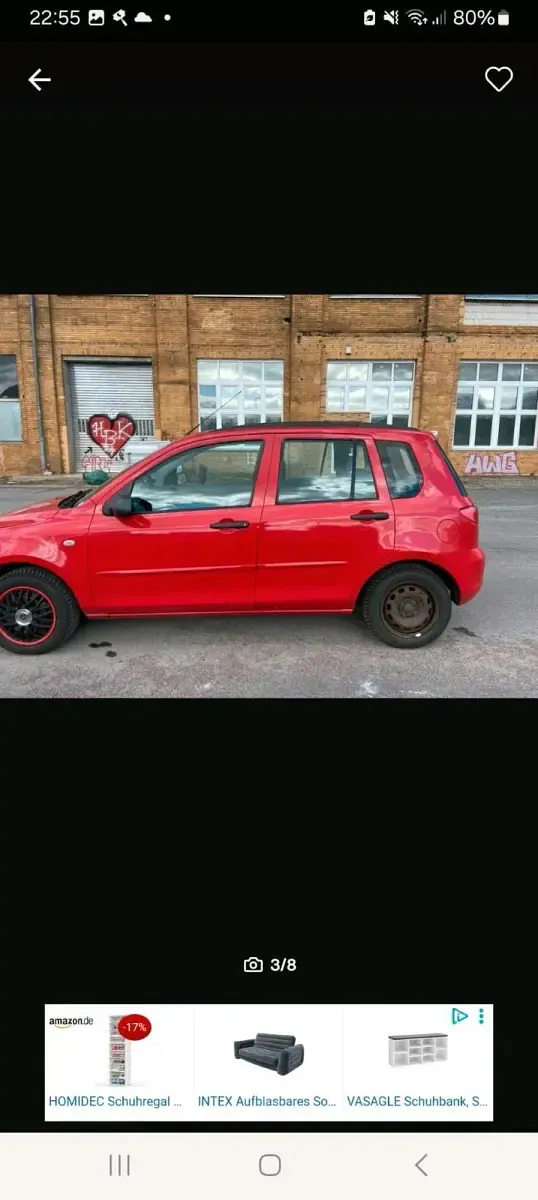 Gebraucht Mazda 2 75 PS (55 kW) 2003 Rot Kleinwagen