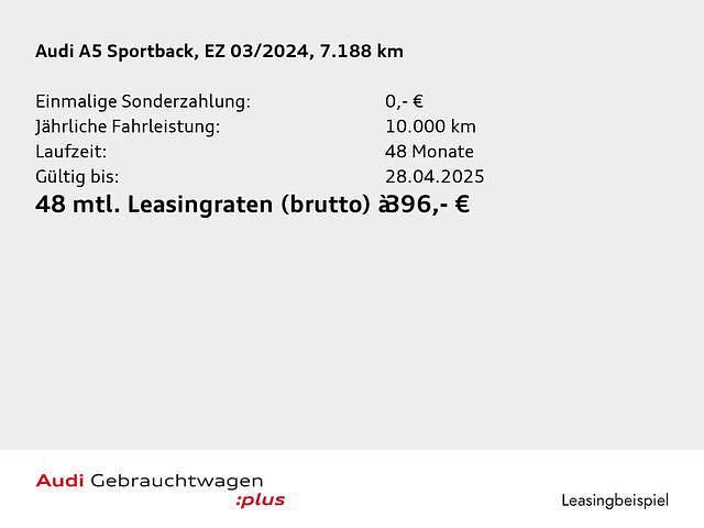 Gebraucht Audi A5 Sportback Advanced Plus 150 PS (110 kW) 2024 Distriktgrün metallic Kleinwagen