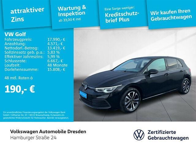 Schwarz Gebraucht 2021 VW Golf VIII United Limousine | 17.990 € (Guter Preis) - Bild 1/2