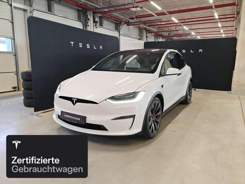 Gebraucht Tesla Model X Plaid 759 kW (1033 PS) 2023 Pearl white multicoat SUV