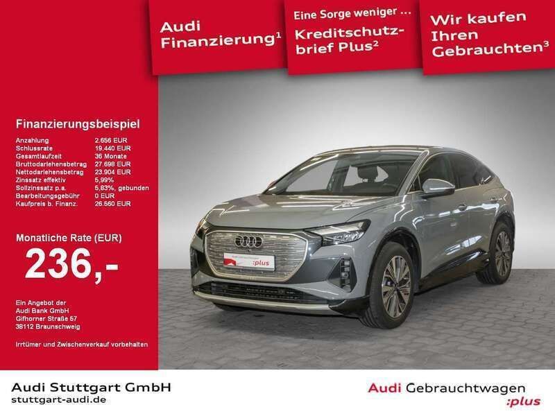 Kieselgrau Gebraucht 2022 Audi Q4 Sportback e-tron Advanced SUV | 29.380 € (Fairer Preis) - Bild 1/2