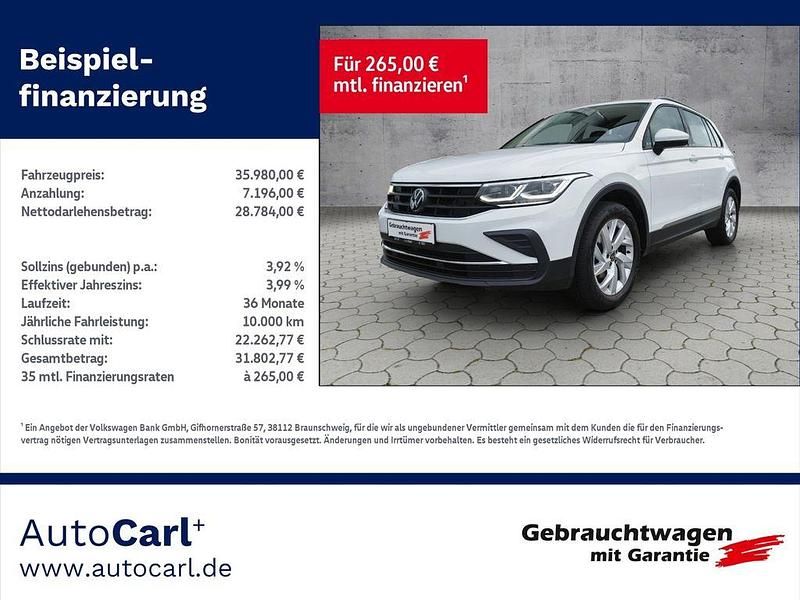 Pure white Gebraucht 2023 VW Tiguan Life SUV | 35.980 € (Fairer Preis) - Bild 1/4