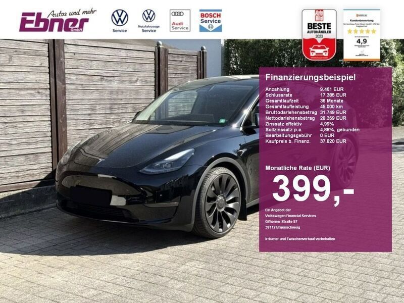 Schwarz perl Gebraucht 2022 Tesla Model Y Performance SUV | 37.820 € (Fairer Preis) - Bild 1/4