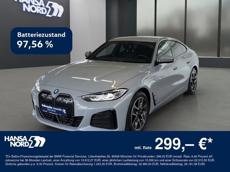 Grau / brooklyn grey (metallic) Gebraucht 2023 BMW i4 Sport Line Limousine | 40.550 € (Superpreis) - Bild 1/4