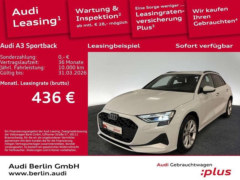 Gebraucht Audi A3 Advanced Plus 116 PS (85 kW) 2025 Gletscherweiß metallic Limousine
