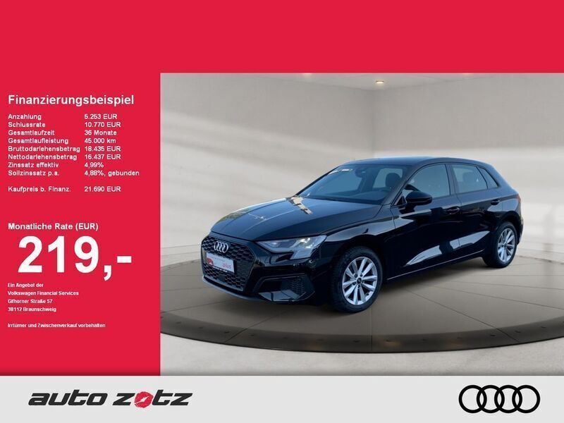 Schwarz Gebraucht 2022 Audi A3 Sportback Limousine | 21.690 € (Superpreis) - Bild 1/4