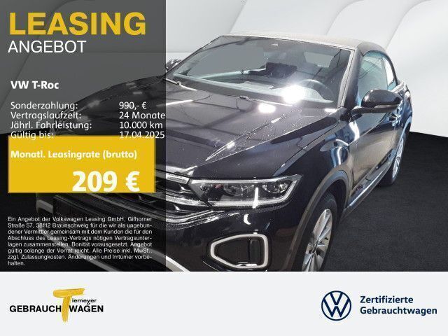 Schwarz Gebraucht 2024 VW T-Roc Cabriolet Style Cabrio | 25.230 € (Superpreis) - Bild 1/1