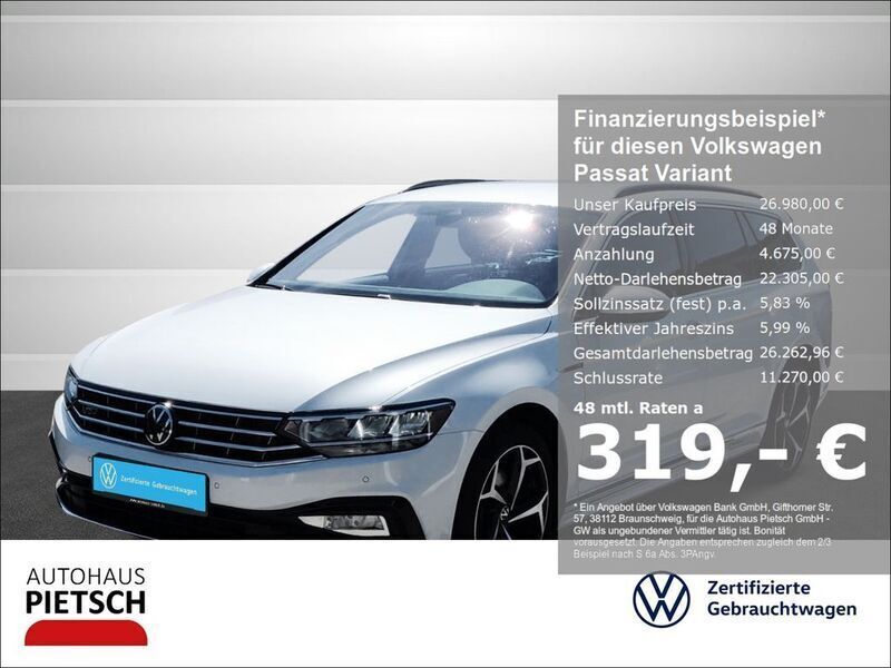 Weiss Gebraucht 2022 VW Passat Business Kombi | 26.980 € (Teuer) - Bild 1/3
