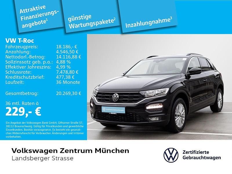 Gebraucht VW T-Roc 110 PS (80 kW) 2020 Schwarz SUV
