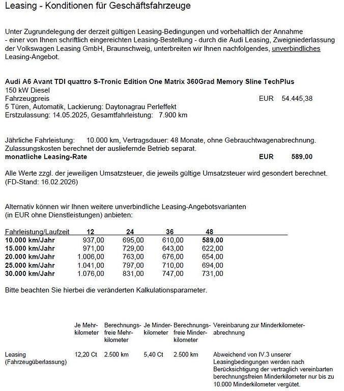Gebraucht Audi A6 Ambiente 204 PS (150 kW) 2025 Daytonagrau perleffekt Kombi