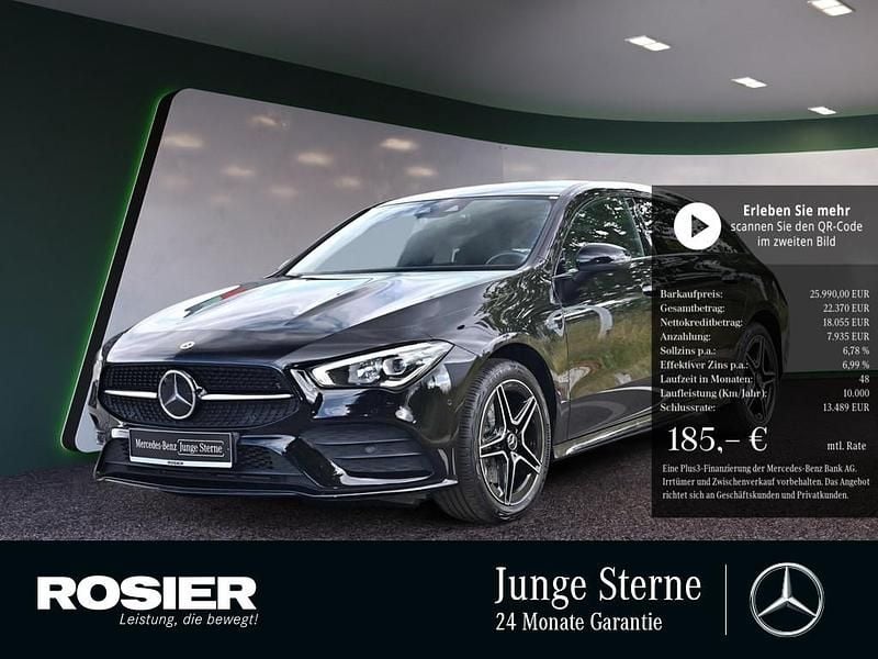 Schwarz / nachtschwarz Gebraucht 2021 Mercedes CLA250 AMG line Limousine | 25.990 € (Fairer Preis) - Bild 1/4