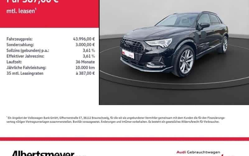 Schwarz Gebraucht 2025 Audi Q3 Ambiente SUV | 43.996 € (Etwas zu teuer) - Bild 1/4