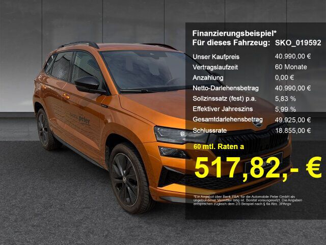 Orange Gebraucht 2025 Skoda Karoq SportLine SUV | 40.990 € (Teuer) - Bild 1/4