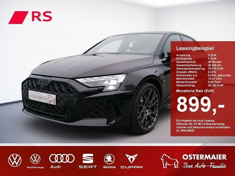 Mythosschwarz Neu 2024 Audi RS3 Sportback Ambiente Kleinwagen | 75.980 € (Fairer Preis) - Bild 1/4
