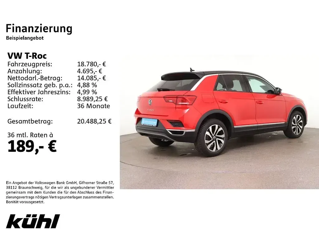 Gebraucht VW T-Roc Active 150 PS (110 kW) 2021 Flashrot SUV