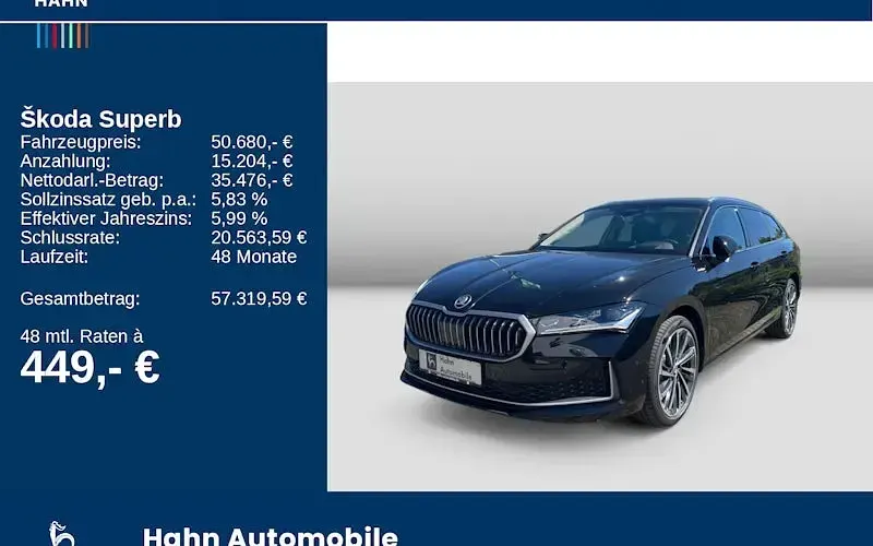 Neu Skoda Superb LAURIN & KLEMENT 193 PS (141 kW) 2026 Schwarz Kombi