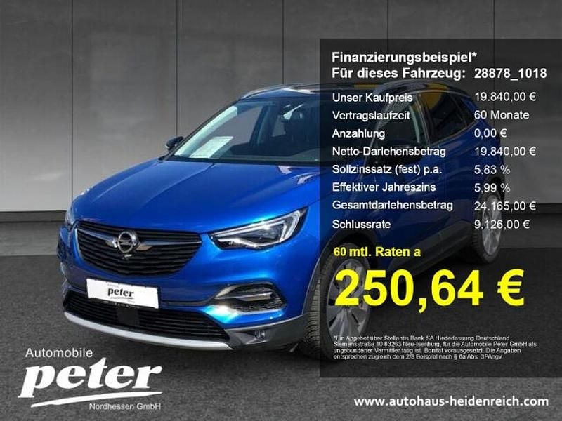 Topas blau metallic Gebraucht 2021 Opel Grandland X Ultimate SUV | 19.840 € (Guter Preis) - Bild 1/4