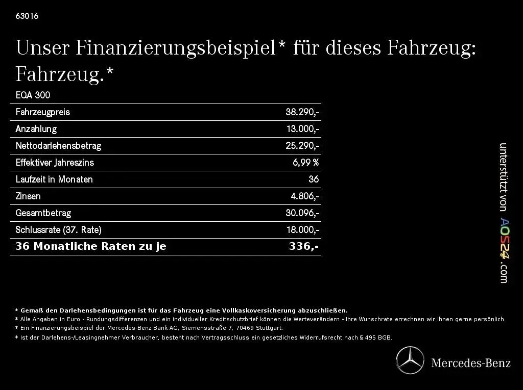Gebraucht Mercedes EQA300 Advanced 167 kW (228 PS) 2024 Kosmosschwarz SUV