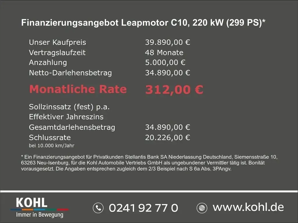 Neu Leapmotor C10 219 kW (299 PS) 2026 Grün SUV