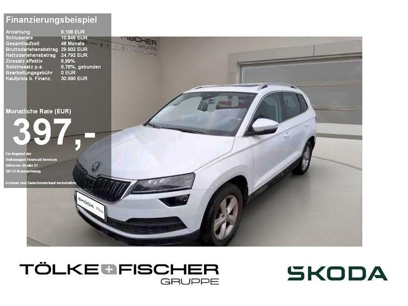 Moonweiss (metallic) Gebraucht 2022 Skoda Karoq Style SUV | 30.990 € (Etwas zu teuer) - Bild 1/3