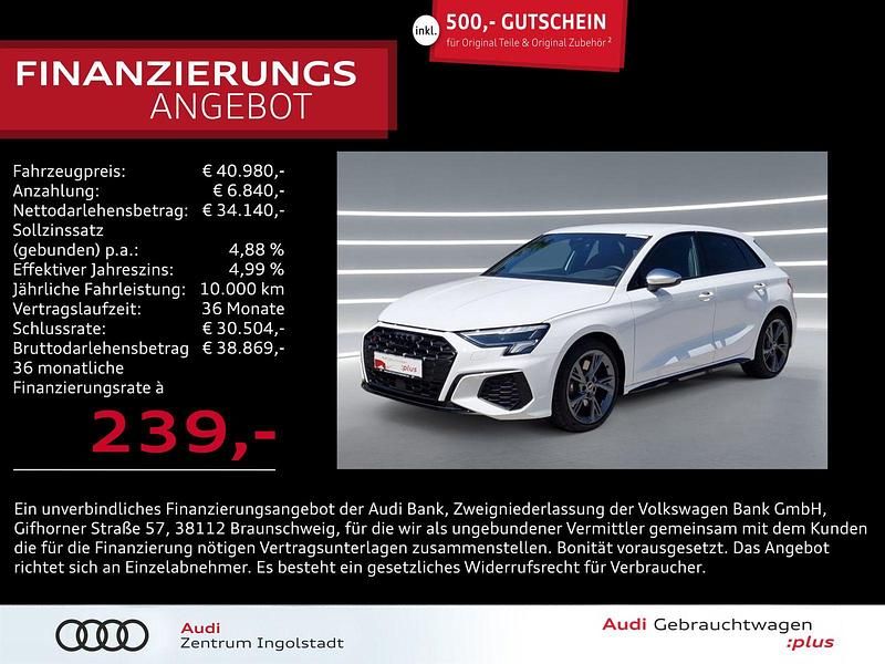 Ibisweiß Gebraucht 2024 Audi S3 Basis Limousine | 39.950 € (Guter Preis) - Bild 1/2