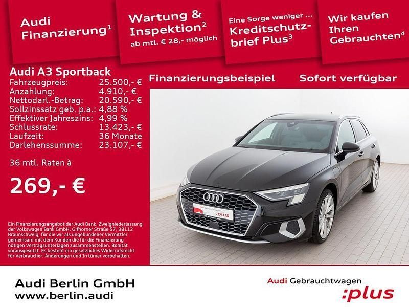 Mythosschwarz metallic Gebraucht 2020 Audi A3 Sportback e-tron Ambiente Limousine | 25.500 € (Etwas zu teuer) - Bild 1/3