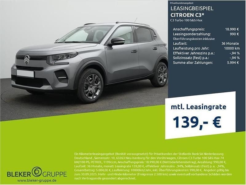 Perlaneraschwarz Neu 2025 Citroën C3 Kleinwagen | 18.990 € (Fairer Preis) - Bild 1/3
