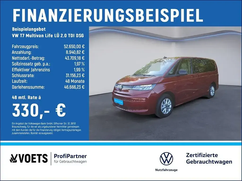 Usata VW T7 Life 150 CV (110 kW) 2025 Rosso Furgone