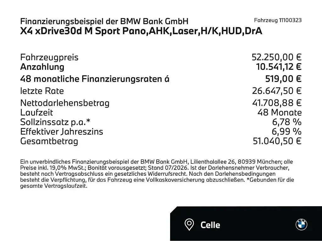 Gebraucht BMW X4 M Sport 286 PS (210 kW) 2025 Phytonicblau (blau) SUV