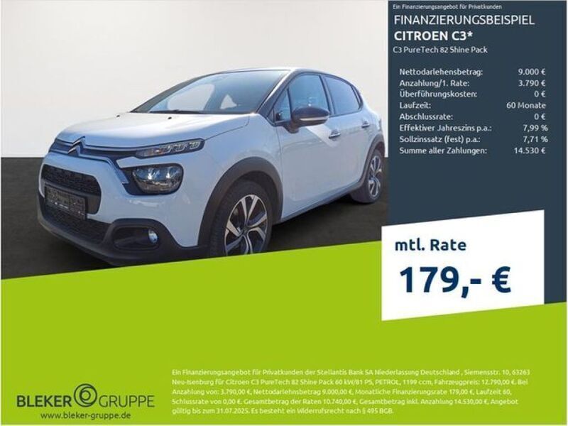 Weiß Gebraucht 2022 Citroën C3 PureTech Kleinwagen | 12.790 € (Guter Preis) - Bild 1/3
