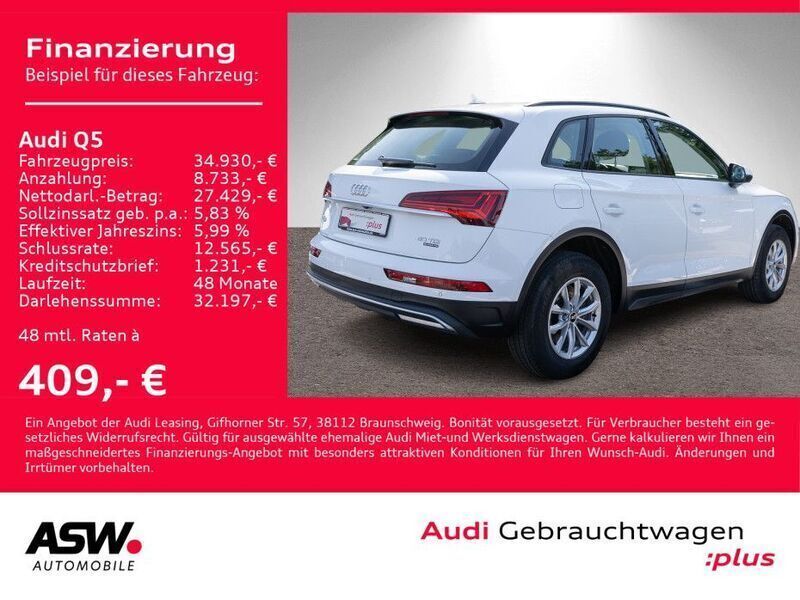 Ibisweiß Gebraucht 2022 Audi Q5 Design SUV | 34.930 € (Fairer Preis) - Bild 1/4