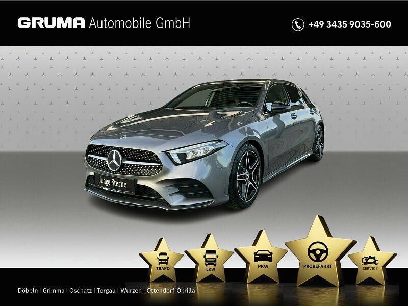 lack mountaingrau Gebraucht 2019 Mercedes A200 Premium Plus Limousine | 28.960 € (Fairer Preis) - Bild 1/4