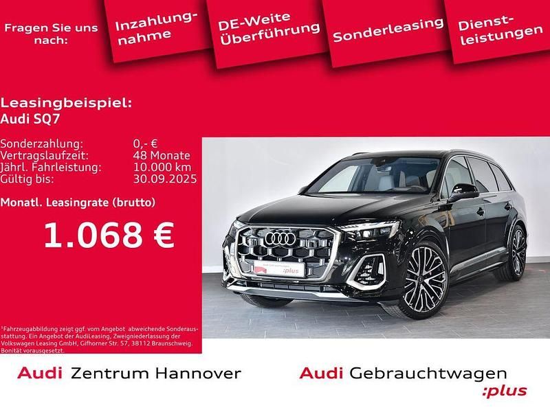 0e mythosschwarz metallic Gebraucht 2024 Audi SQ7 Advanced SUV | 138.990 € - Bild 1/4