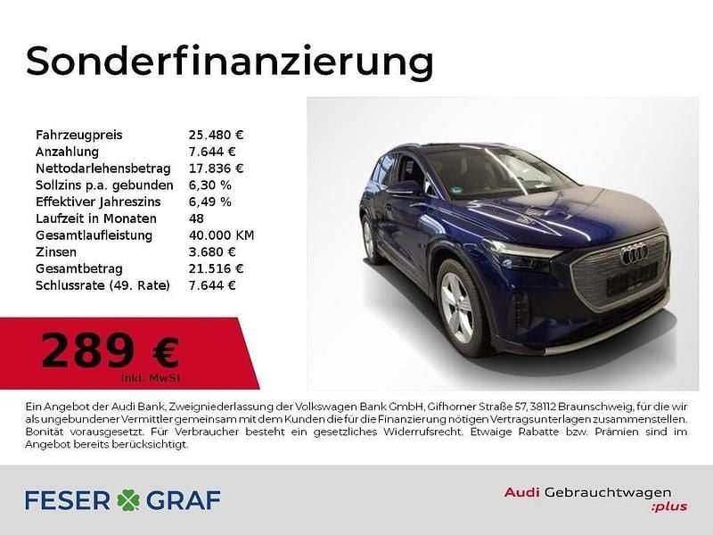 Navarrablau metallic Gebraucht 2022 Audi Q4 e-tron Advanced SUV | 25.480 € (Guter Preis) - Bild 1/2