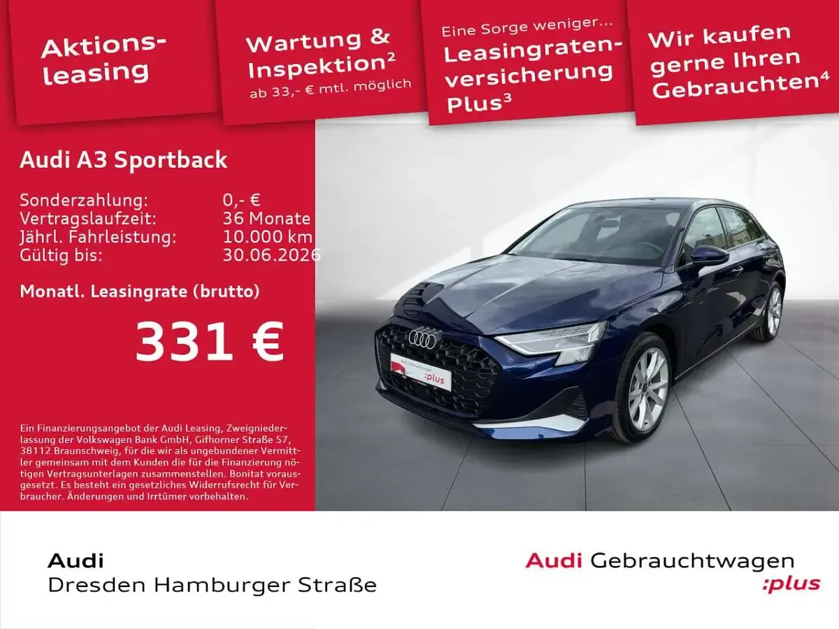 Gebraucht Audi A3 Advanced 150 PS (110 kW) 2025 Navarrablau metallic Kombi