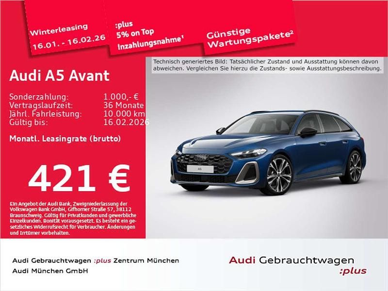 Ascariblau metallic Gebraucht 2025 Audi A5 Edition .1 Kombi | 54.974 € (Guter Preis) - Bild 1/1