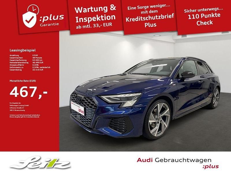 Blau Gebraucht 2024 Audi A3 Sportback S-Line Limousine | 46.499 € (Etwas zu teuer) - Bild 1/3