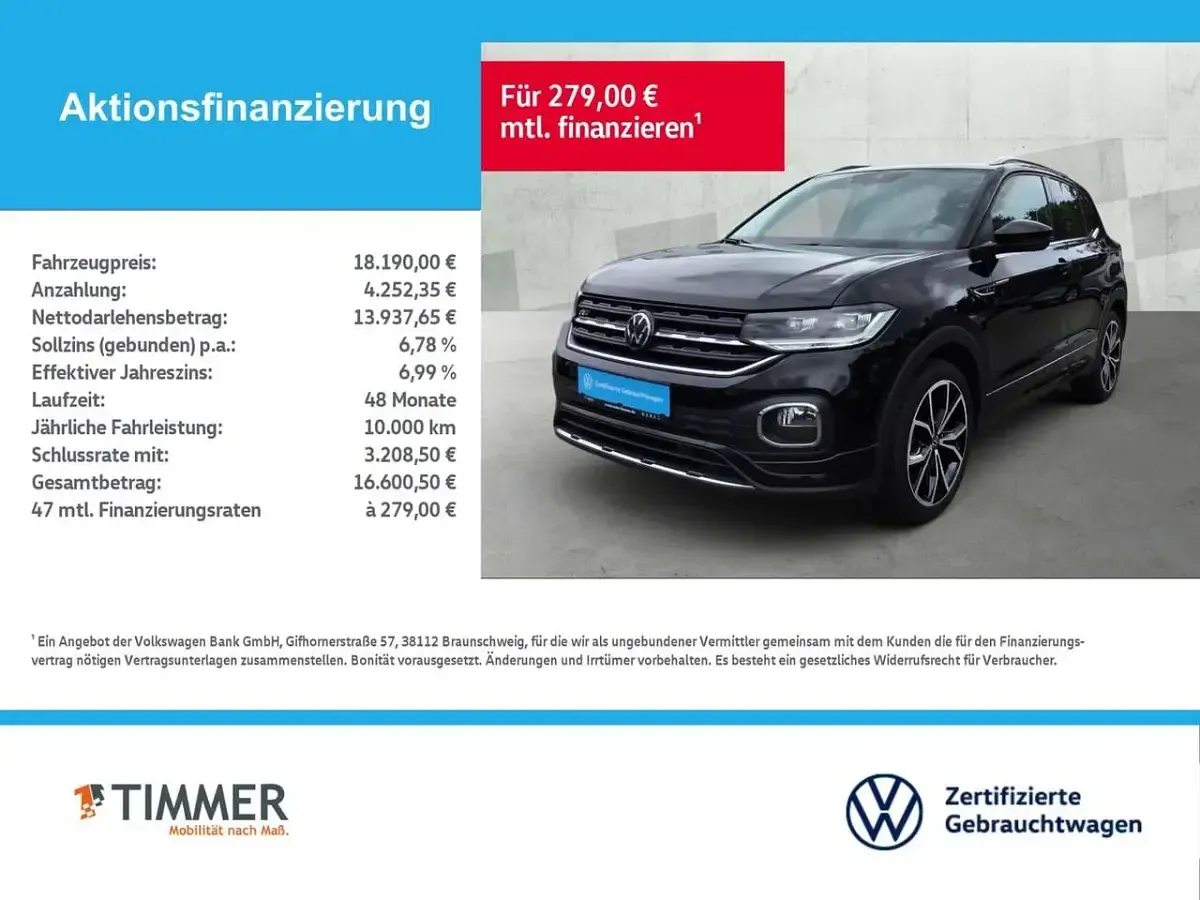 Gebraucht VW T-Cross Style 116 PS (85 kW) 2020 Deep black perleeffekt SUV