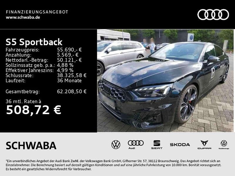 Mythosschwarz metallic Gebraucht 2024 Audi S5 Limousine | 55.690 € (Fairer Preis) - Bild 1/4