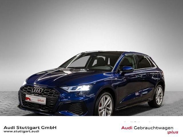 Navarrablau metallic Gebraucht 2022 Audi A3 Sportback e-tron S-Line Kleinwagen | 28.450 € (Fairer Preis) - Bild 1/4