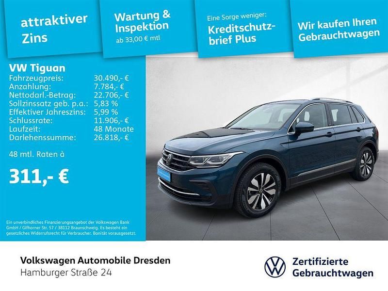 Nightshade blue metallic Gebraucht 2024 VW Tiguan Life SUV | 33.980 € (Guter Preis) - Bild 1/4