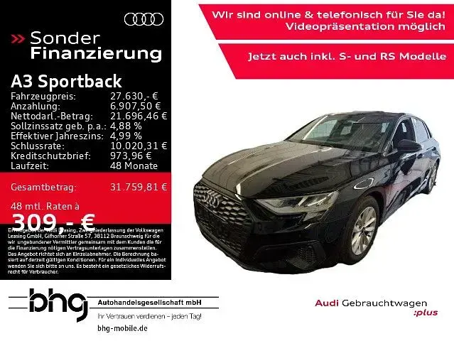 Gebraucht Audi A3 S-Line 116 PS (85 kW) 2023 Schwarz Limousine