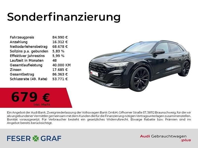 Mythosschwarz metallic Gebraucht 2024 Audi Q8 Ambiente SUV | 84.990 € - Bild 1/4